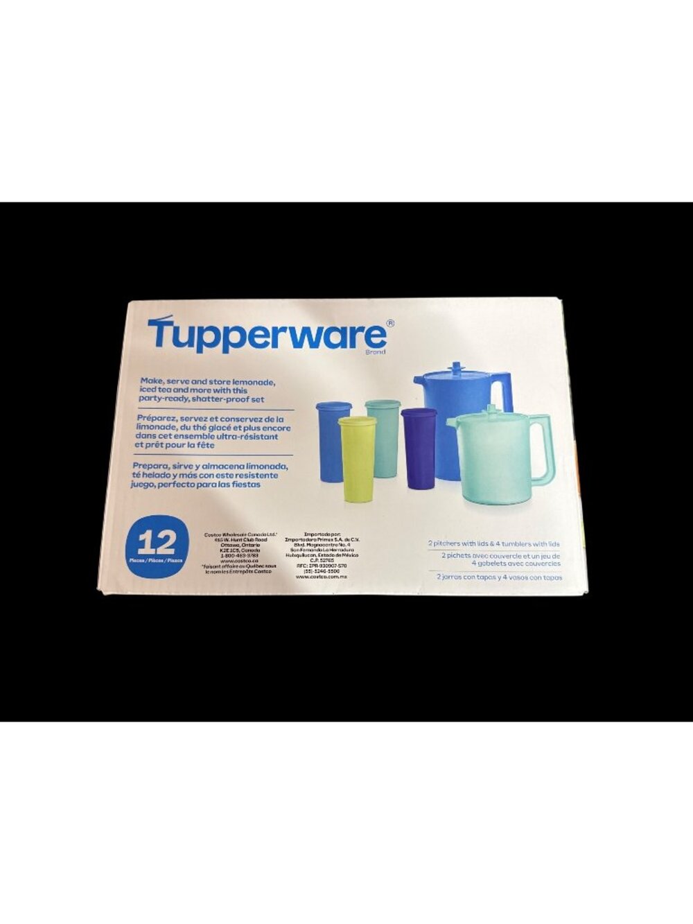 Tupperware Heritage 2 Pitcher & 4 Tumbler Set with Lids Blue Green New in Box